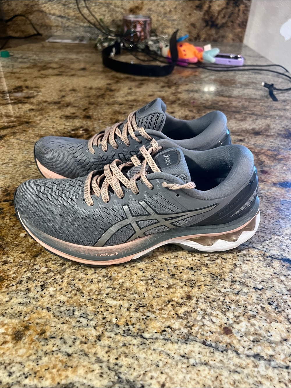 ASICS Women's Gray and Pink Running Sneakers
